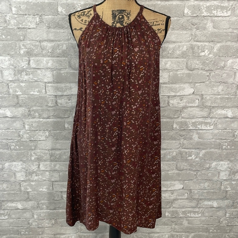 Maurices Brown Floral High Neck Dress